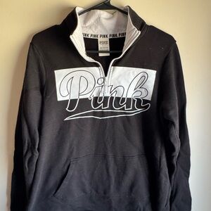 PINK Victoria's Secret Black Half-Zip Sweater